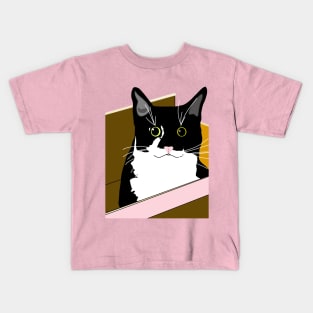 Cat in a box Cute Tuxedo Cat I can fit Copyright by TeAnne Kids T-Shirt